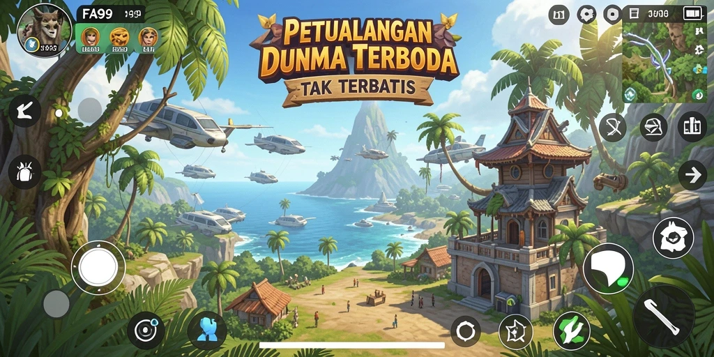 Tampilan gameplay FA99 yang menawan dalam dunia terbuka yang luas.