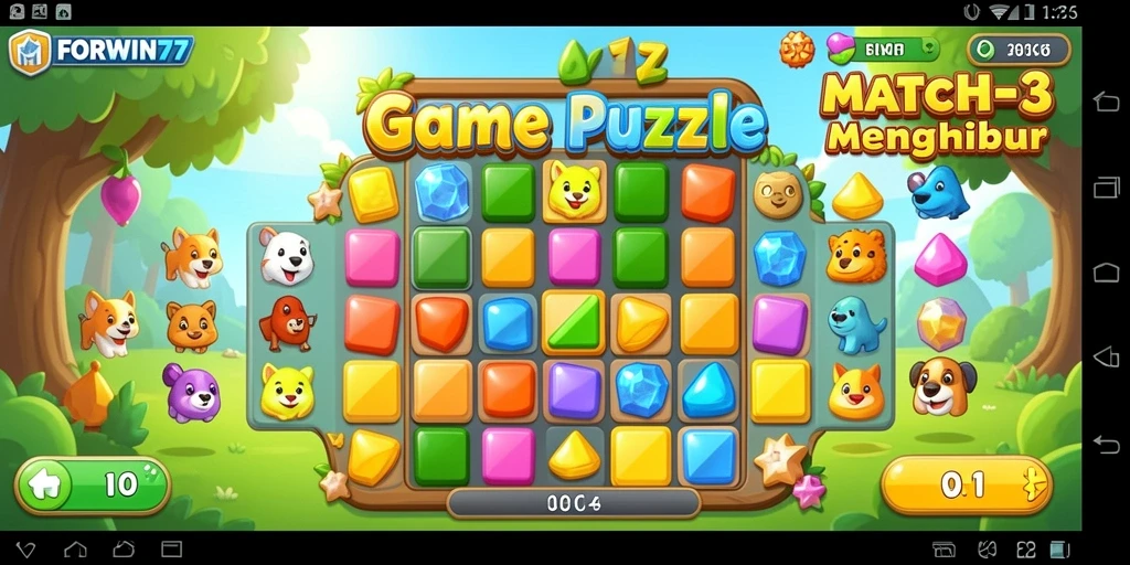 Tampilan gameplay seru dari FORWIN77 saat mencocokkan item.