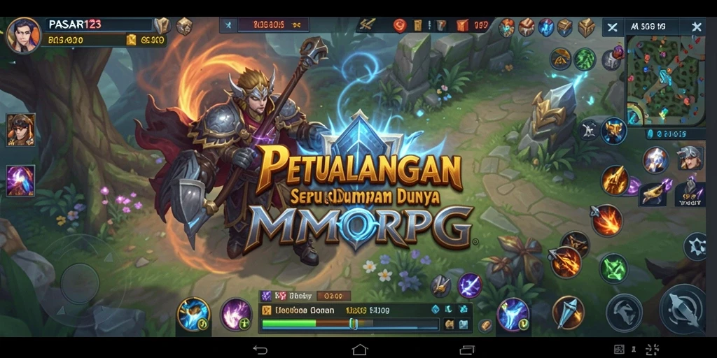 Tampilan aksi mendebarkan dalam permainan PASAR123 dari perspektif MMORPG.